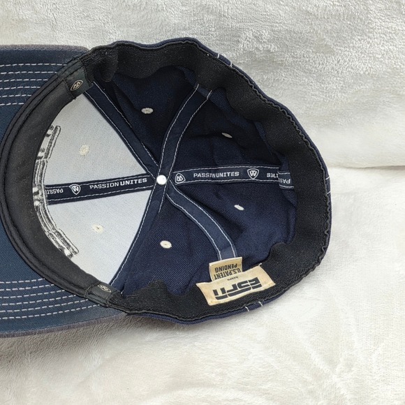 ESPN Hat Cap Mens XL Fitted 7 3/4 Blue Gray Sports Media Retro Top Of The World - Picture 5 of 10